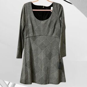 Tommy Hilfiger women’s size 10 dress black white houndstooth $139 New